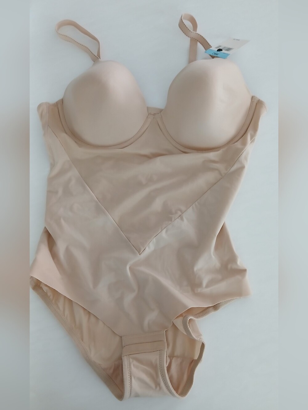 Maidenform Comfort Devotion Body Shaper with Built‑In Bra — Latte Lift — Size 36
